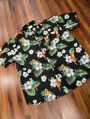 Vintage Banana Bay Designs Bahamas Tropical Hawaiian Camp Shirt Size 3XL